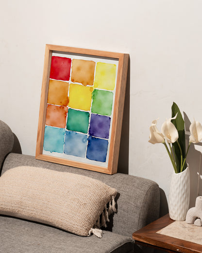 【ポスターのみ】Color Tiles in Watercolor Posterアートポスター（A2,A3）