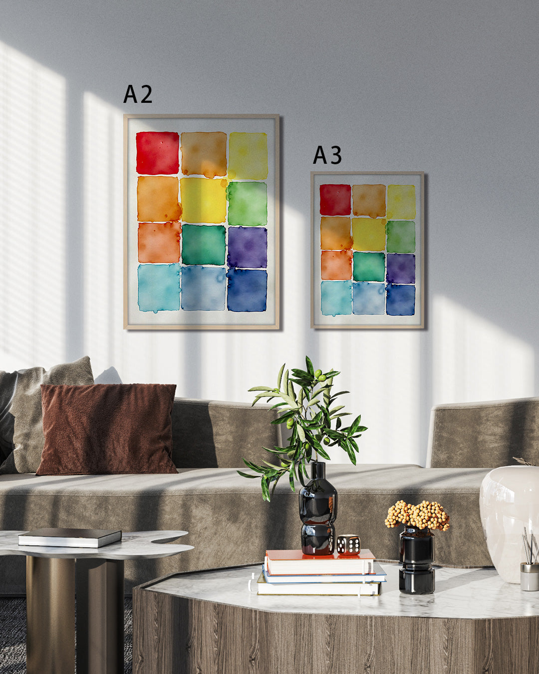 【ポスターのみ】Color Tiles in Watercolor Posterアートポスター（A2,A3）