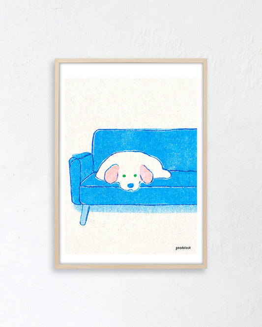 【ポスターのみ】Lazy Sofa Dogアートポスター（A2,A3）