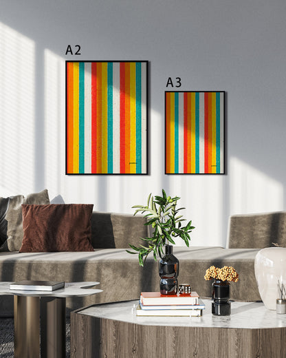 【ポスターのみ】Color Stripeアートポスター（A2,A3）