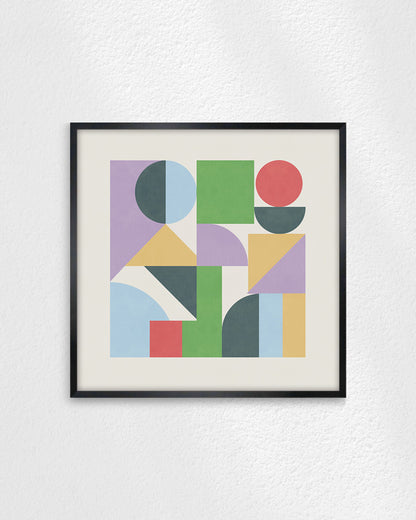 Shape Harmony 01 – Pastel Balanceポスター（35×35cm/50×50cm）