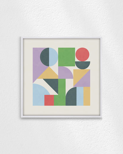 Shape Harmony 01 – Pastel Balanceポスター（35×35cm/50×50cm）