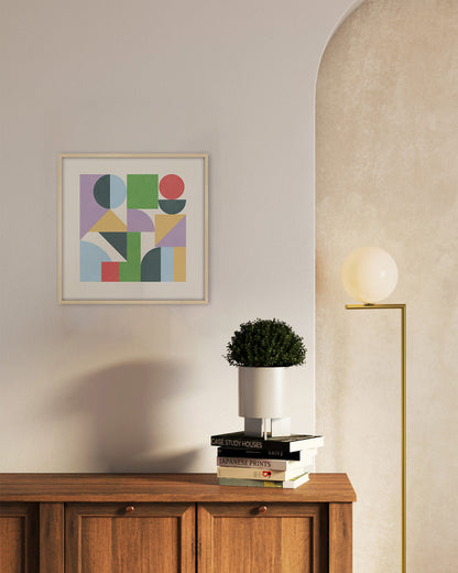 Shape Harmony 01 – Pastel Balanceポスター（35×35cm/50×50cm）