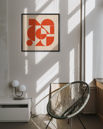 Shape Harmony 07 – Coral Pulseポスター（35×35cm/50×50cm）