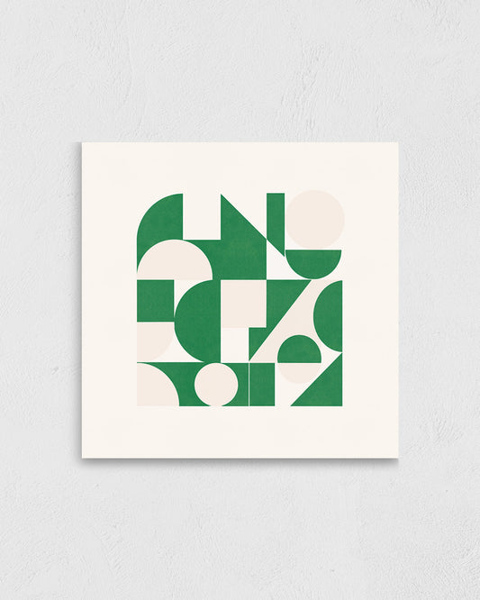 Shape Harmony 08 – Green Easeポスター（35×35cm/50×50cm）