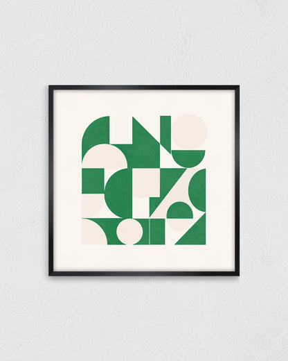 Shape Harmony 08 – Green Easeポスター（35×35cm/50×50cm）