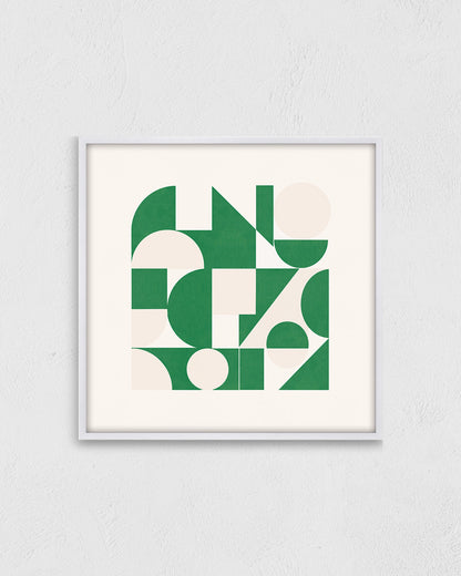 Shape Harmony 08 – Green Easeポスター（35×35cm/50×50cm）