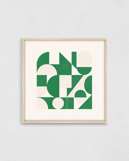 Shape Harmony 08 – Green Easeポスター（35×35cm/50×50cm）