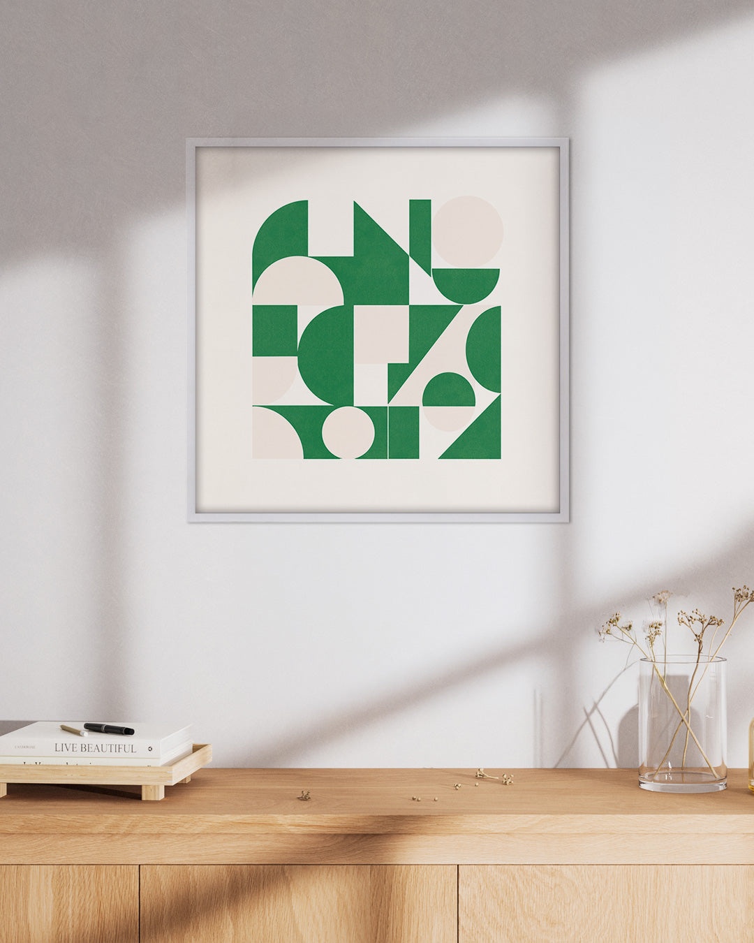 Shape Harmony 08 – Green Easeポスター（35×35cm/50×50cm）
