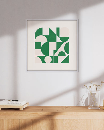 Shape Harmony 08 – Green Easeポスター（35×35cm/50×50cm）