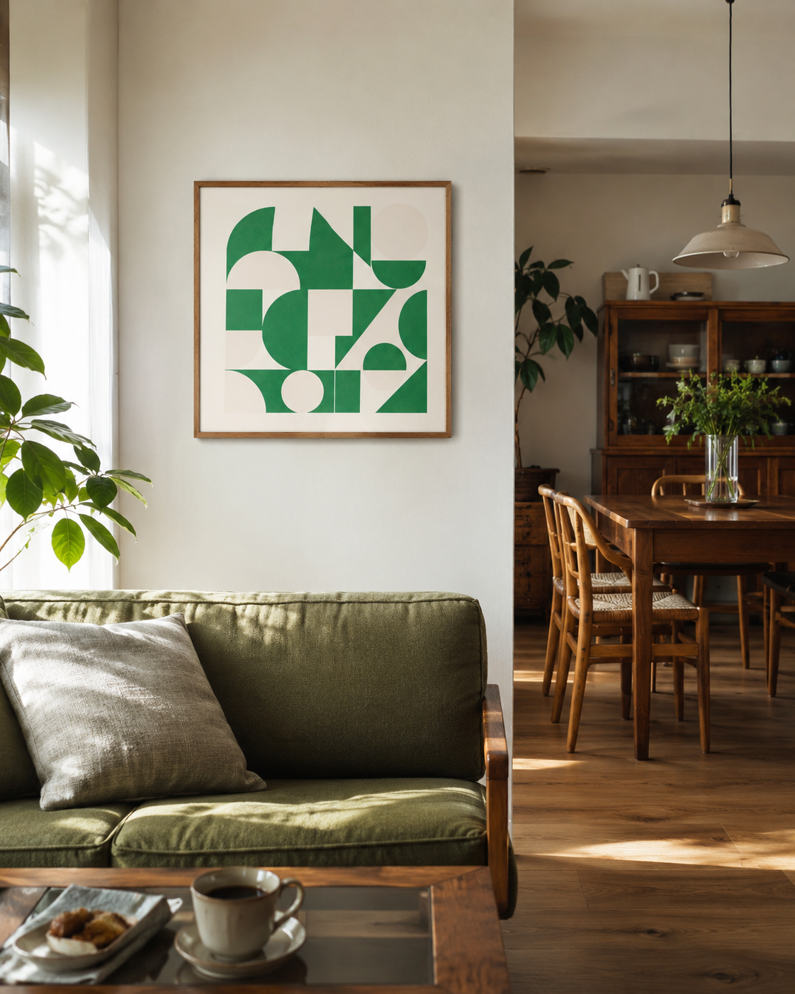 Shape Harmony 08 – Green Easeポスター（35×35cm/50×50cm）