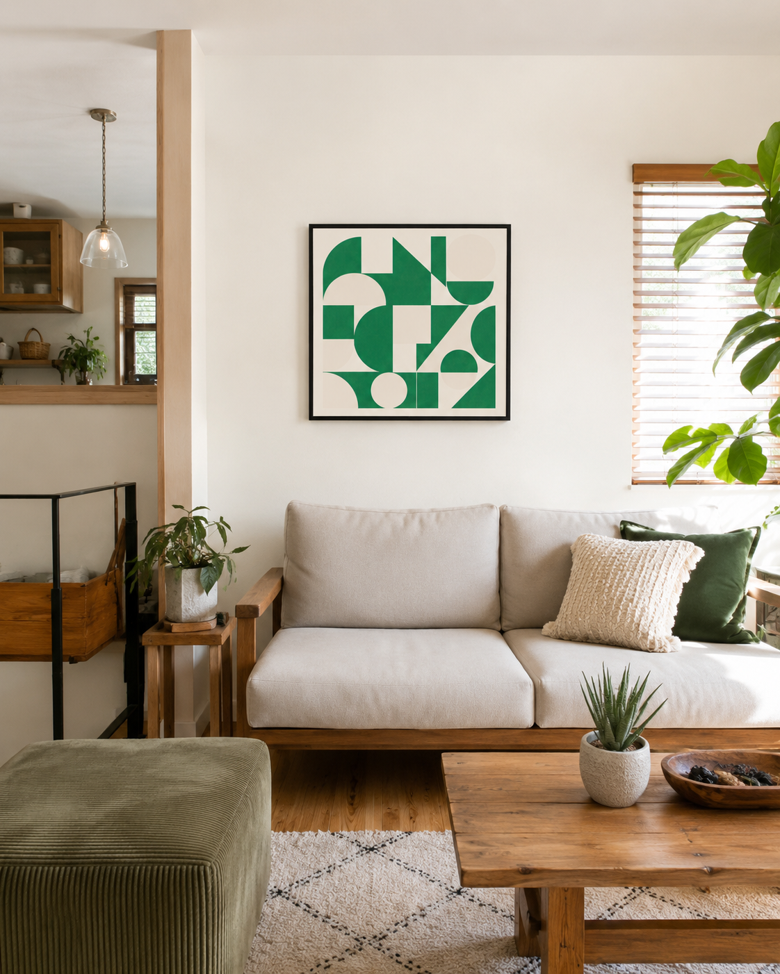 Shape Harmony 08 – Green Easeポスター（35×35cm/50×50cm）