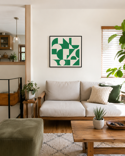 Shape Harmony 08 – Green Easeポスター（35×35cm/50×50cm）