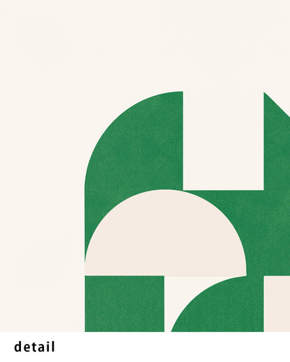Shape Harmony 08 – Green Easeポスター（35×35cm/50×50cm）