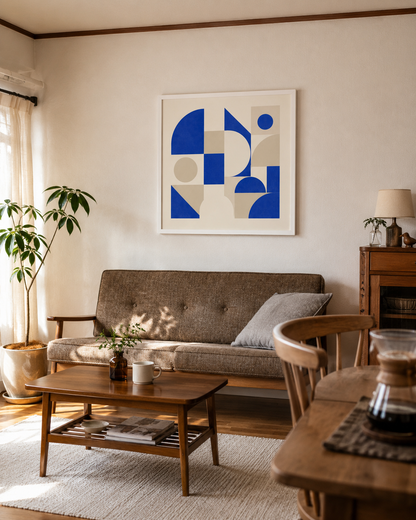 Shape Harmony 10 – Blue Rhythmポスター（35×35cm/50×50cm）