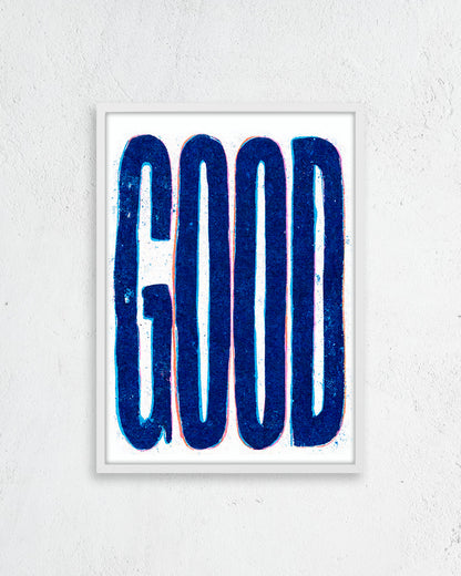 【ポスターのみ】Good Blue Typographyアートポスター（A2,A3）