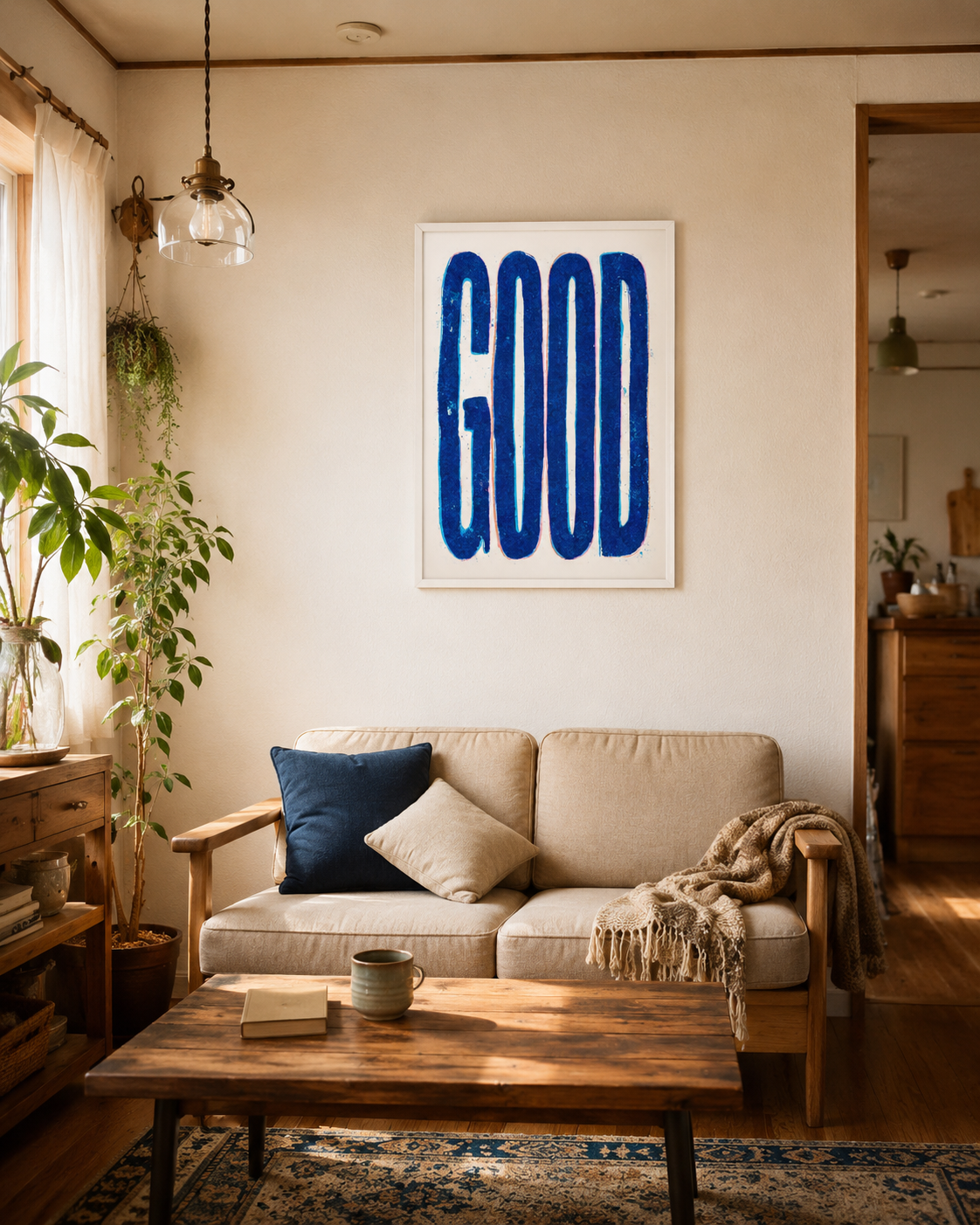 【ポスターのみ】Good Blue Typographyアートポスター（A2,A3）
