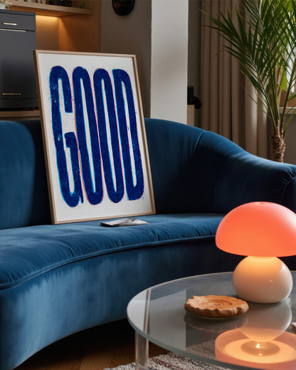 【ポスターのみ】Good Blue Typographyアートポスター（A2,A3）