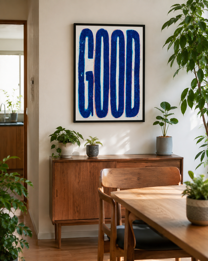 【ポスターのみ】Good Blue Typographyアートポスター（A2,A3）