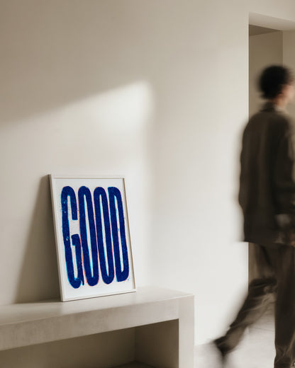 【ポスターのみ】Good Blue Typographyアートポスター（A2,A3）