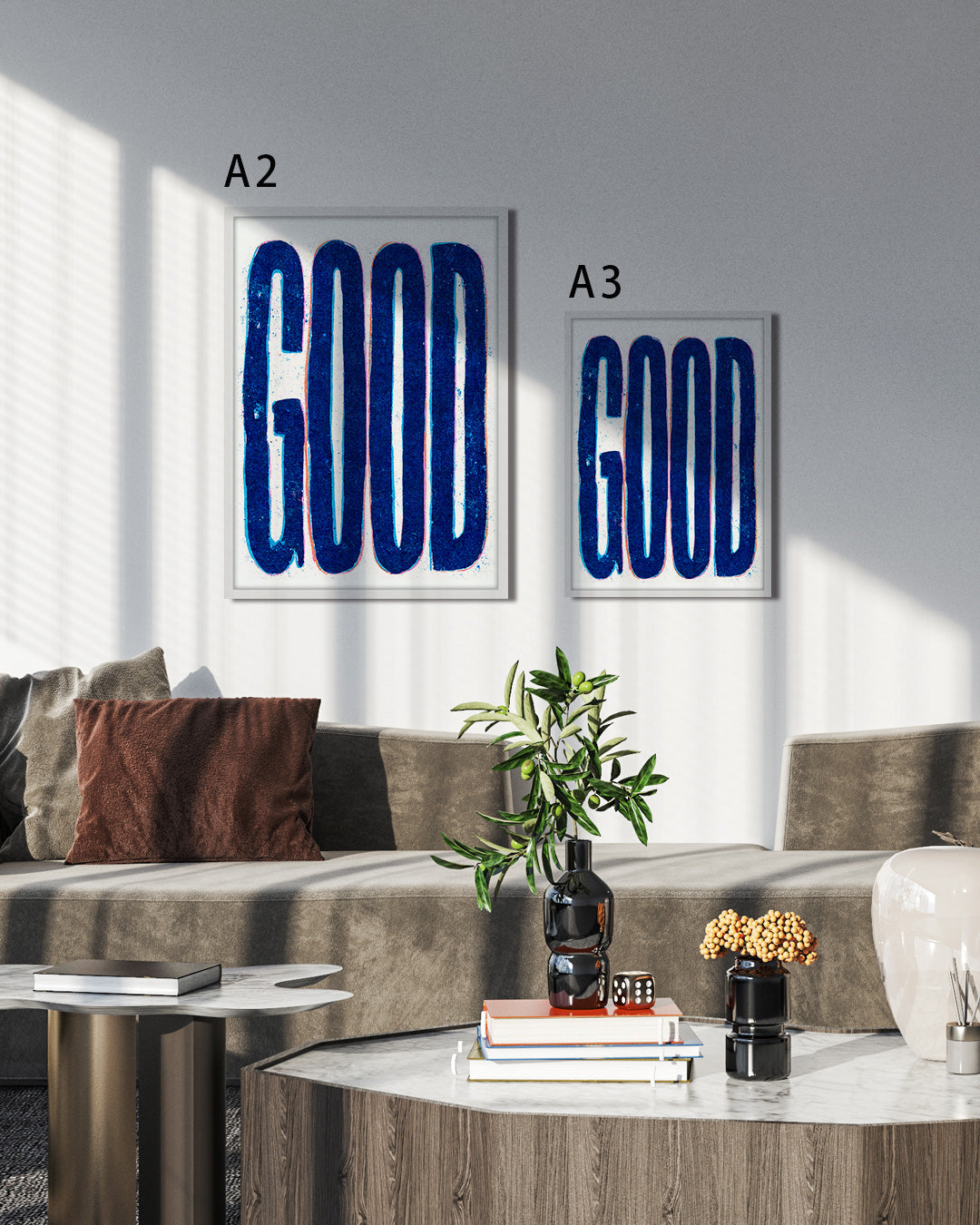 【ポスターのみ】Good Blue Typographyアートポスター（A2,A3）