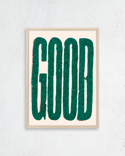 【ポスターのみ】Good Green Typographyアートポスター（A2,A3）