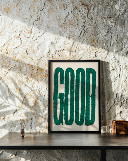 【ポスターのみ】Good Green Typographyアートポスター（A2,A3）