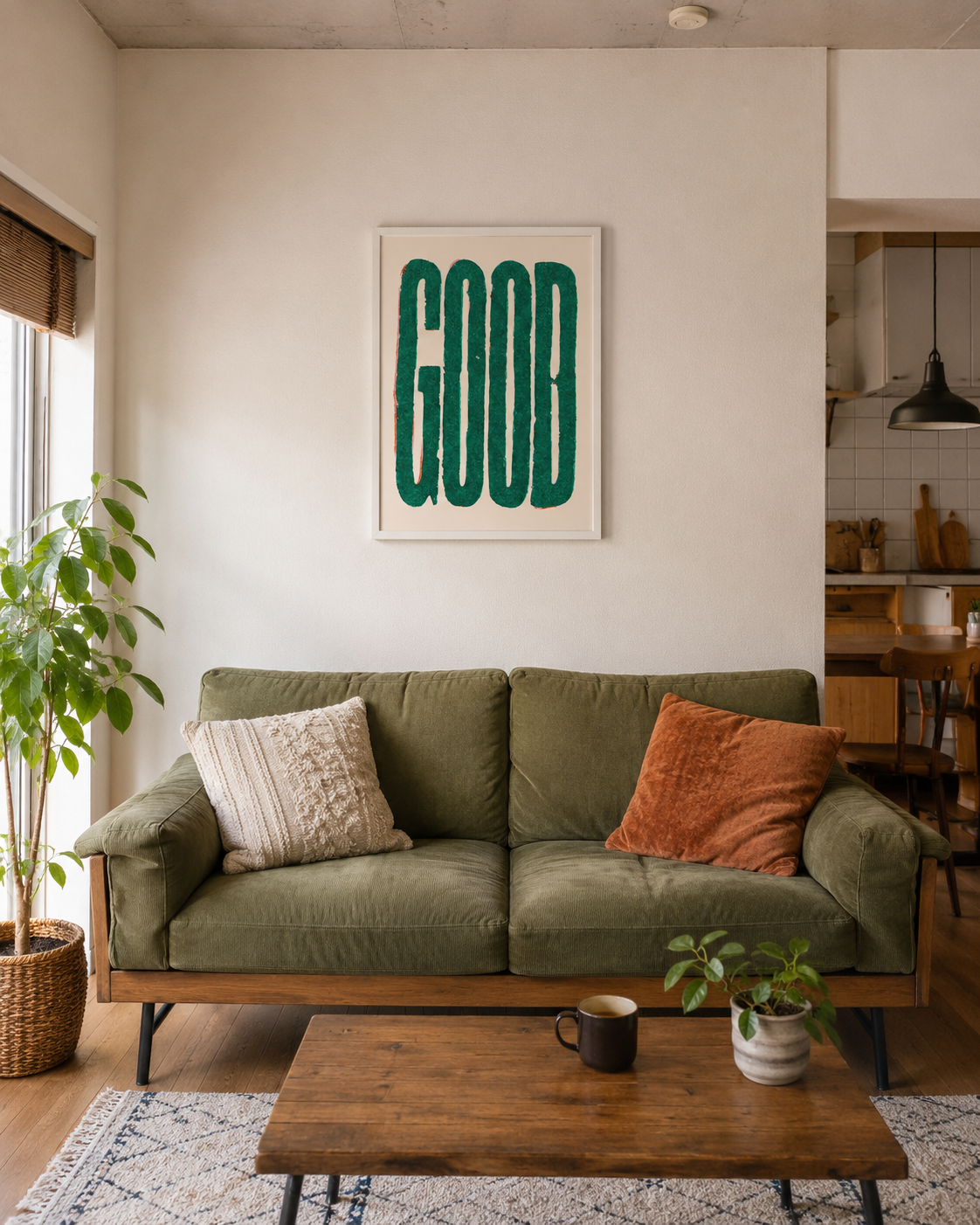 【ポスターのみ】Good Green Typographyアートポスター（A2,A3）