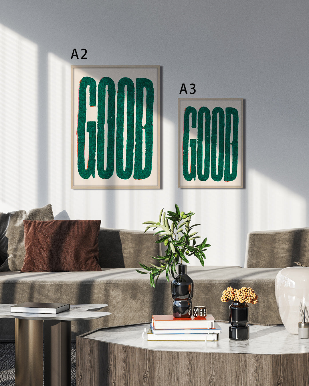 【ポスターのみ】Good Green Typographyアートポスター（A2,A3）