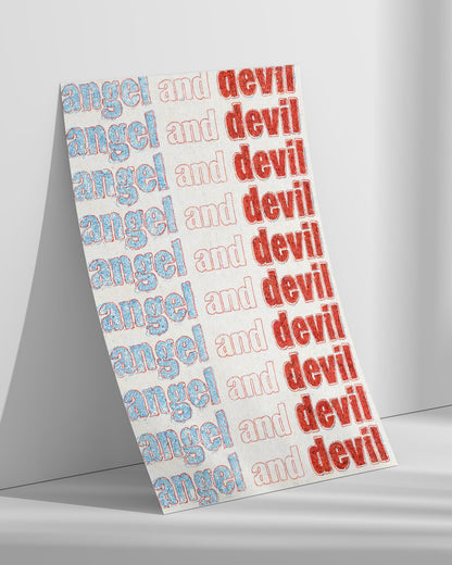 【ポスターのみ】Angel and Devil Typographyアートポスター（A2,A3）