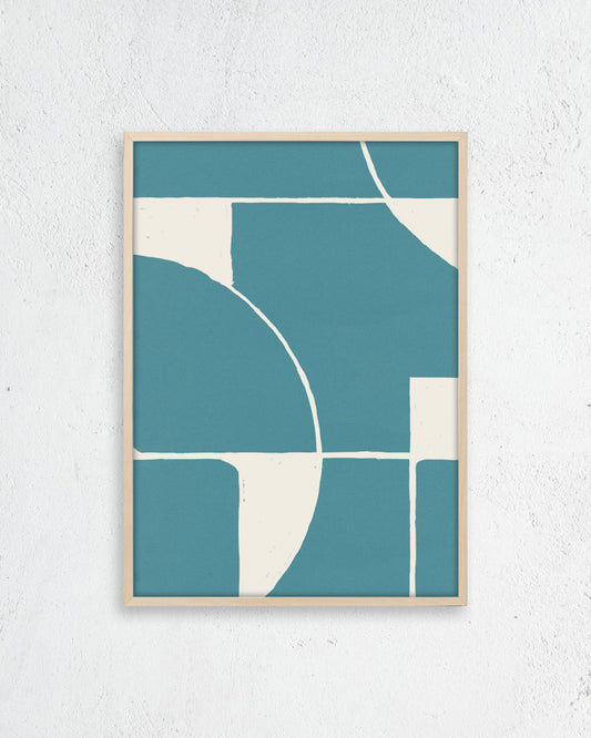 【ポスターのみ】Teal Curve Compositionアートポスター（A2,A3）