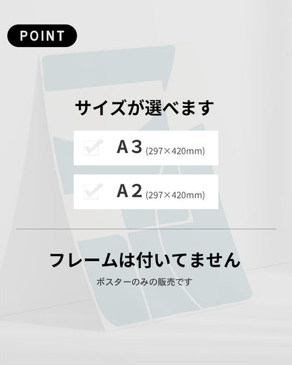 【ポスターのみ】Teal Flow Compositionアートポスター（A2,A3）