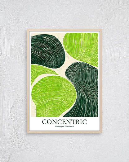 【ポスターのみ】Concentric Green Canvasアートポスター（A2,A3）