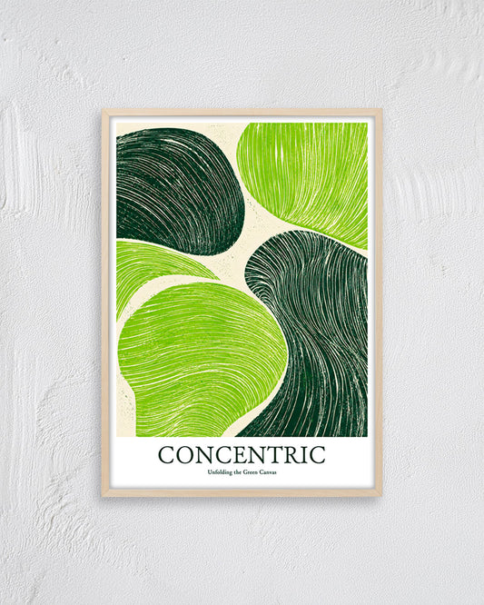 【ポスターのみ】Concentric Green Canvasアートポスター（A2,A3）