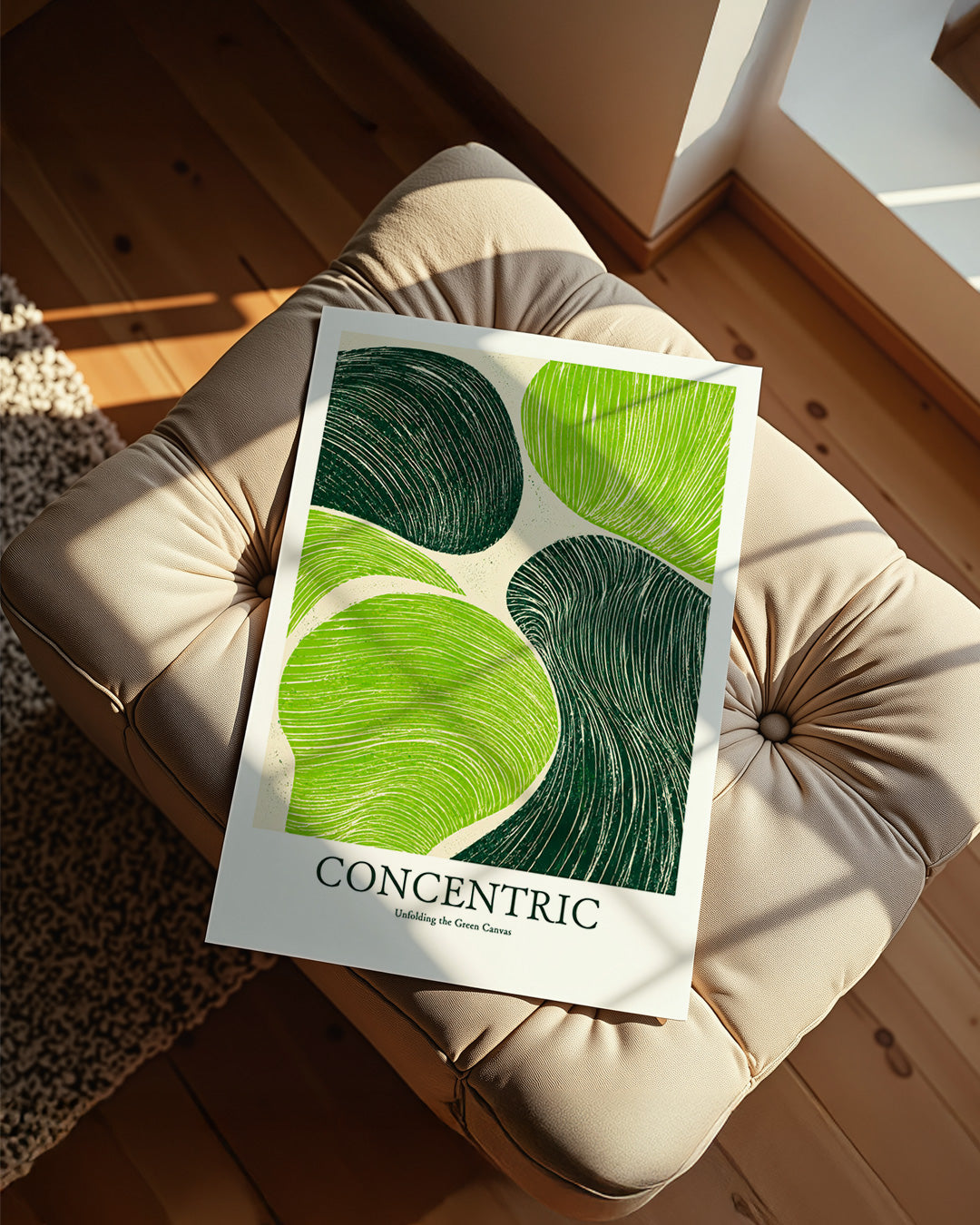 ポスターのみ】Concentric Green Canvasアートポスター（A2,A3