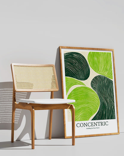 【ポスターのみ】Concentric Green Canvasアートポスター（A2,A3）