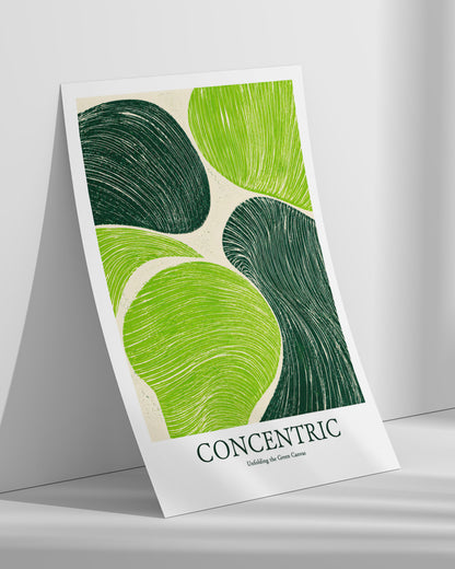 【ポスターのみ】Concentric Green Canvasアートポスター（A2,A3）