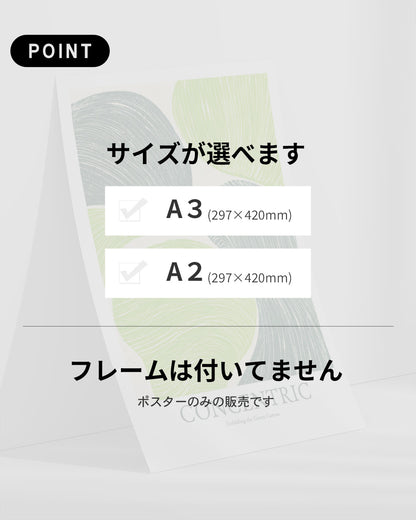 【ポスターのみ】Concentric Green Canvasアートポスター（A2,A3）