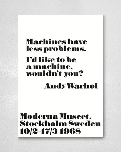 Machines have... ポスター【Andy Warhol│アンディ・ウォーホル】【John melin│ジョン・メリン】1968 ExhibitionPoster（70cm×100cm）