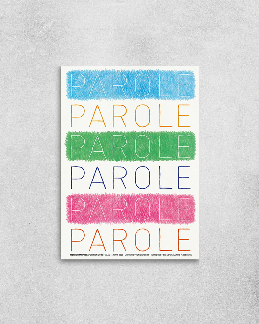 Parole Parole Paroleポスター【Pierre Charpin│ピエール・シャルパン】（46cm×33cm）