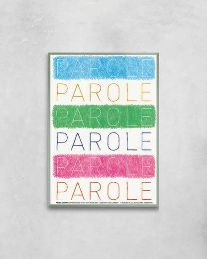 Parole Parole Paroleポスター【Pierre Charpin│ピエール・シャルパン】（46cm×33cm）