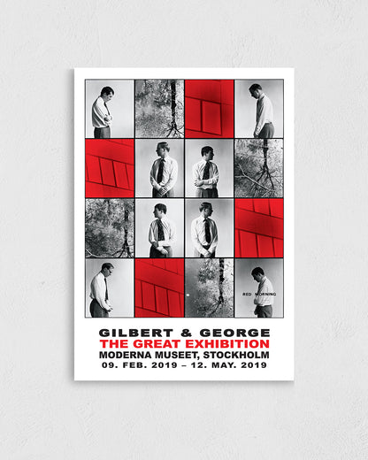 Red Morning Exhibitionポスター【Gilbert & George│ジョージ&ギルバート】（84cm×59.4cm）