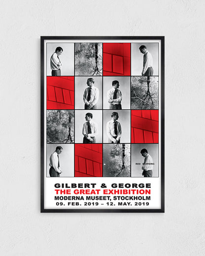 Red Morning Exhibitionポスター【Gilbert & George│ジョージ&ギルバート】（84cm×59.4cm）