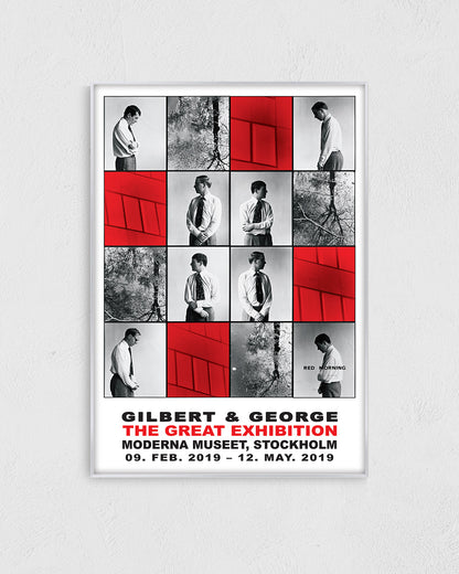 Red Morning Exhibitionポスター【Gilbert & George│ジョージ&ギルバート】（84cm×59.4cm）