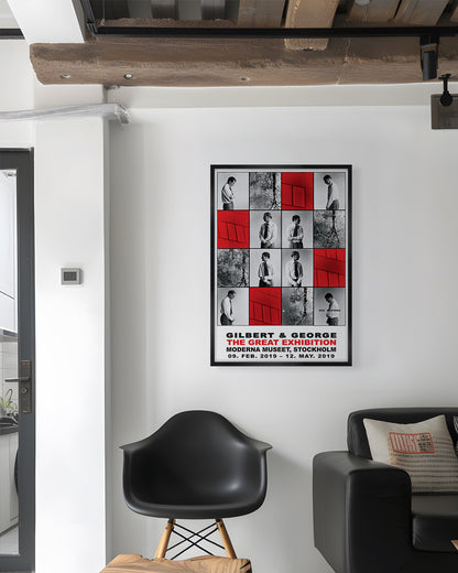 Red Morning Exhibitionポスター【Gilbert & George│ジョージ&ギルバート】（84cm×59.4cm）