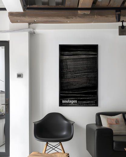 SOULAGES. PEINTURES 2013–2015ポスター【Pierre Soulages│ピエール・スーラージュ】（60cm×97cm）