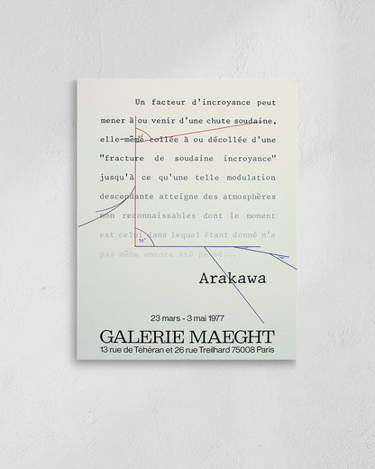 Shusaku Arakawa Untitled Exhibition Poster (Galerie Maeght, 1977)ポスター【Arakawa Shusaku│荒川修作】（42cm×59.4cm）