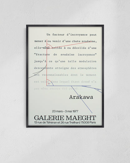 Shusaku Arakawa Untitled Exhibition Poster (Galerie Maeght, 1977)ポスター【Arakawa Shusaku│荒川修作】（42cm×59.4cm）