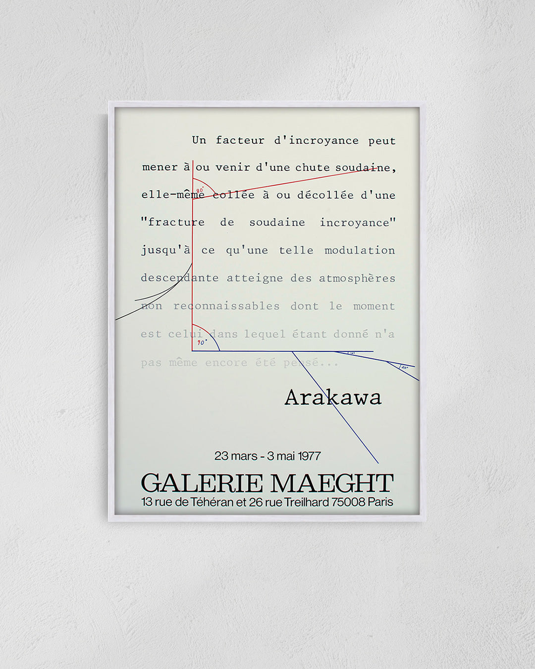 Shusaku Arakawa Untitled Exhibition Poster (Galerie Maeght, 1977)ポスター【Arakawa Shusaku│荒川修作】（42cm×59.4cm）