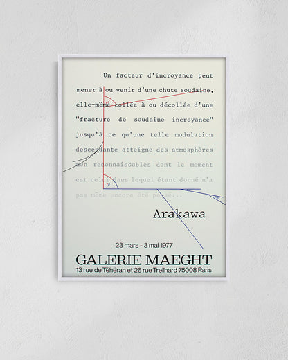 Shusaku Arakawa Untitled Exhibition Poster (Galerie Maeght, 1977)ポスター【Arakawa Shusaku│荒川修作】（42cm×59.4cm）